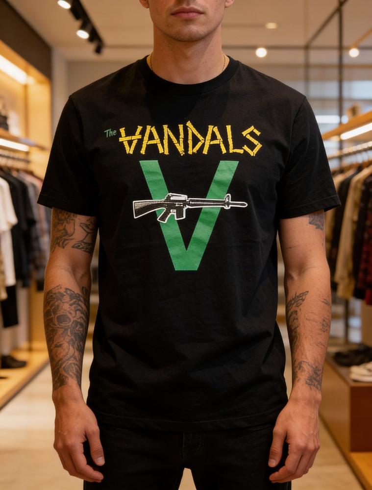 The Vandals Band Logo Short Sleeve Cotton Black All Size TShirt Unisex T-Shirt M