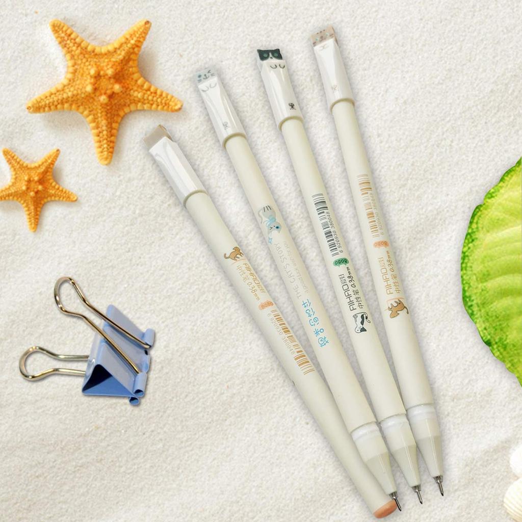 Sencoo 12pcs Blue Cute Cat Pen Gel Pen Ballpoint Pen School Office Supplies