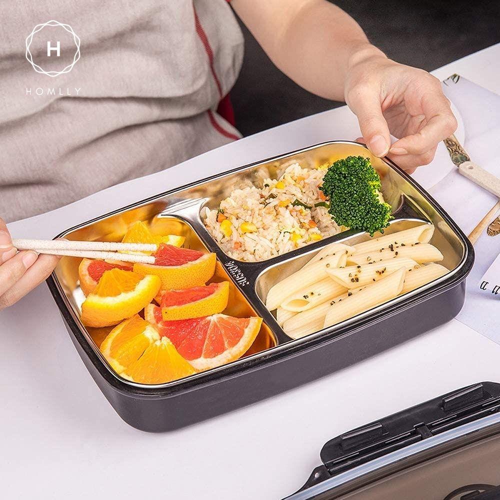 Homlly Compartment Stainless Steel Thermal Bento Lunch Box