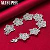 925 Sterling Silver Seven Flowers Bracelet Jewelry