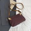 Modische Leinwand-Umhängetasche im koreanischen Stil Neue gepunktete Spitze Schultertasche Süß Exquisit Retro Kontrastfarben Design Damen Taschen KTB