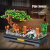 City Mini Pine Bonsai Ornaments Peach Blossom Building Blocks Sakura Decoration Potted Plant Figures Bricks Toy Children Gifts