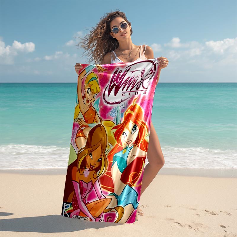 Beach Towel with Winx Club Pattern - soft,absorbent,machine washable Lightweight&Modern,swimming,Travel Essentials