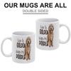 1pc 11oz White Coffee Mug, Double-Sided Printed Ceramic Cup, Comfortable Handle, Dishwasher Safe, Perfect for Office Use and Home Drinking