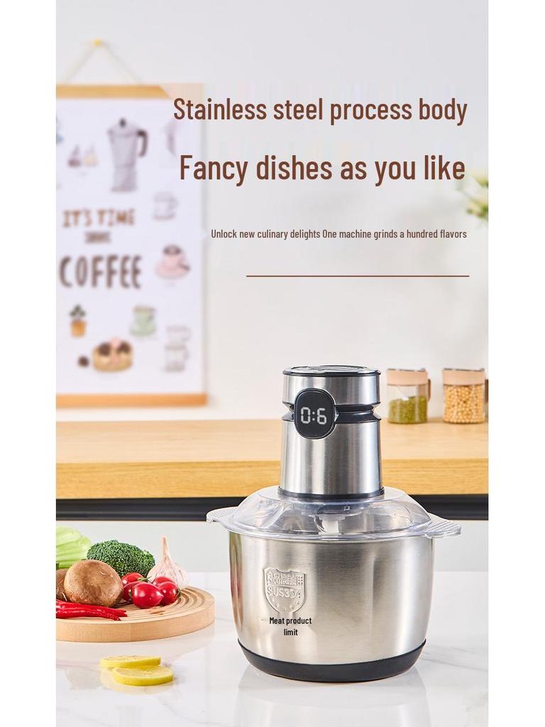 Stainless Steel Touch Screen Electric Meat Grinder & Food Processor