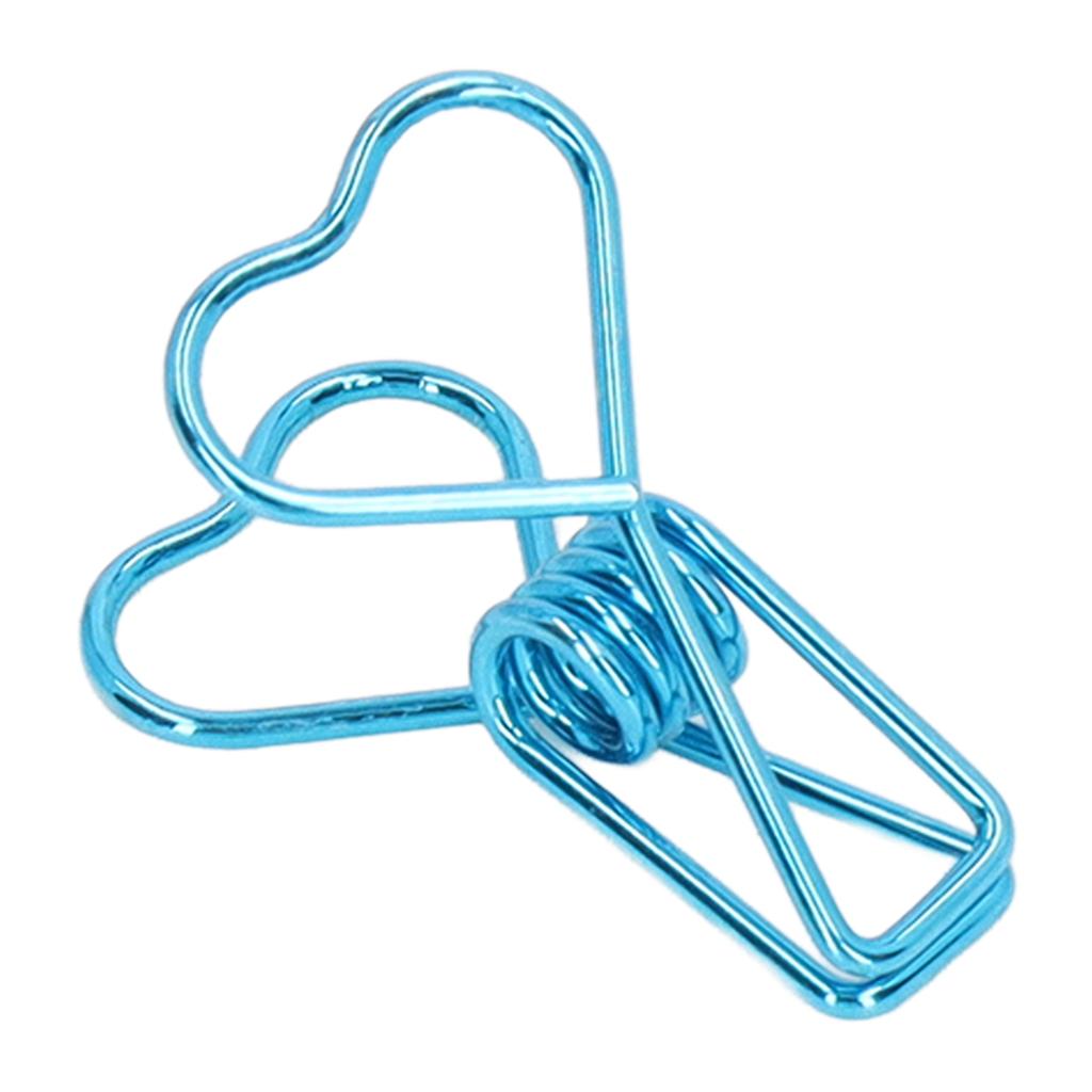 100pcs   Clips Cute Cartoon Heart Shape Metal Hollowed   Tail Clips Paper Clamps   Supplies