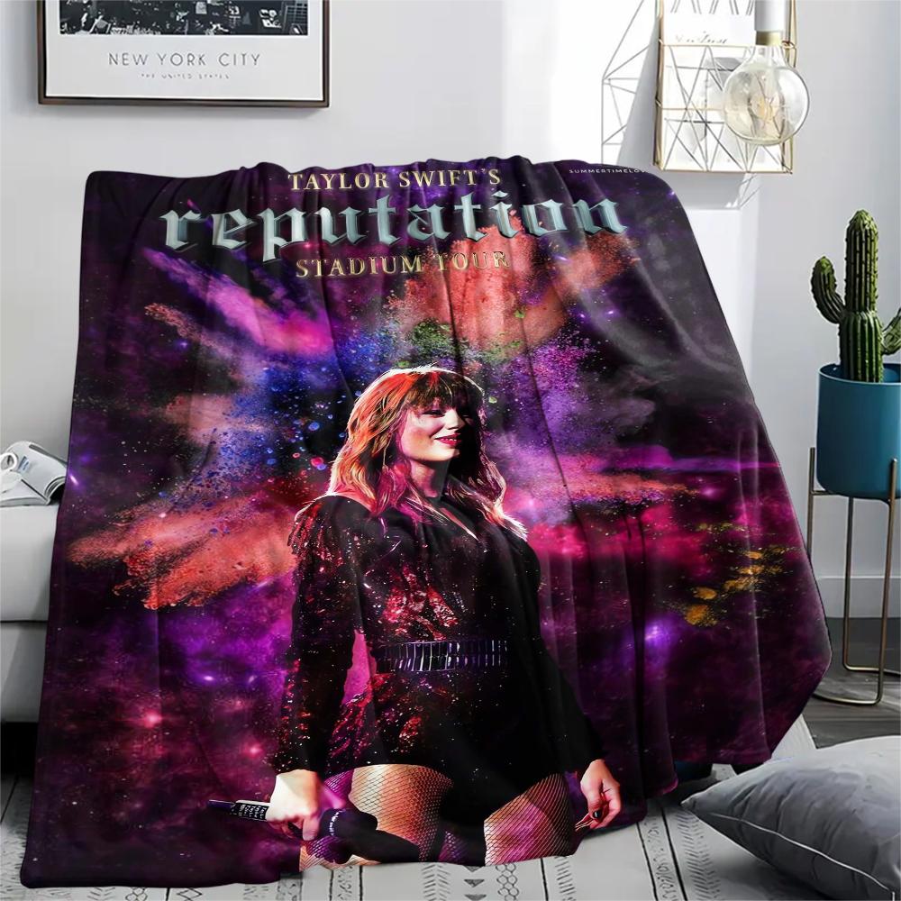 1Pc Swift Singer Print Flannel Blanket, High quality Comfortable for All Seasons, Home Decor, Warmth and Comfort, Perfect for Gifts