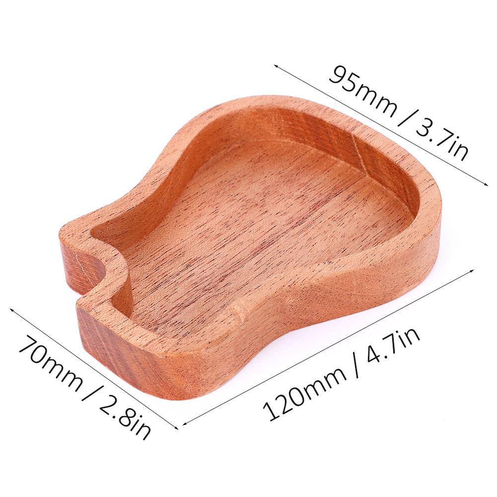 Wooden Guitar Pick Box Mahogany Guitar Shape Picks Case Musical Instrument Accessories