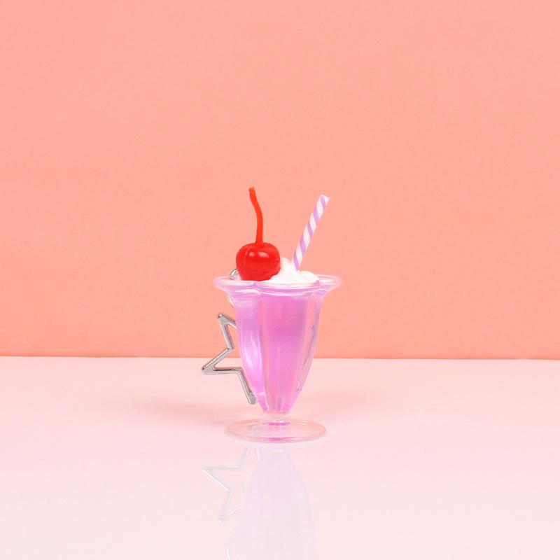 Simulated Dessert Fruit Tea Ice Cream Keychain Toy Pendant