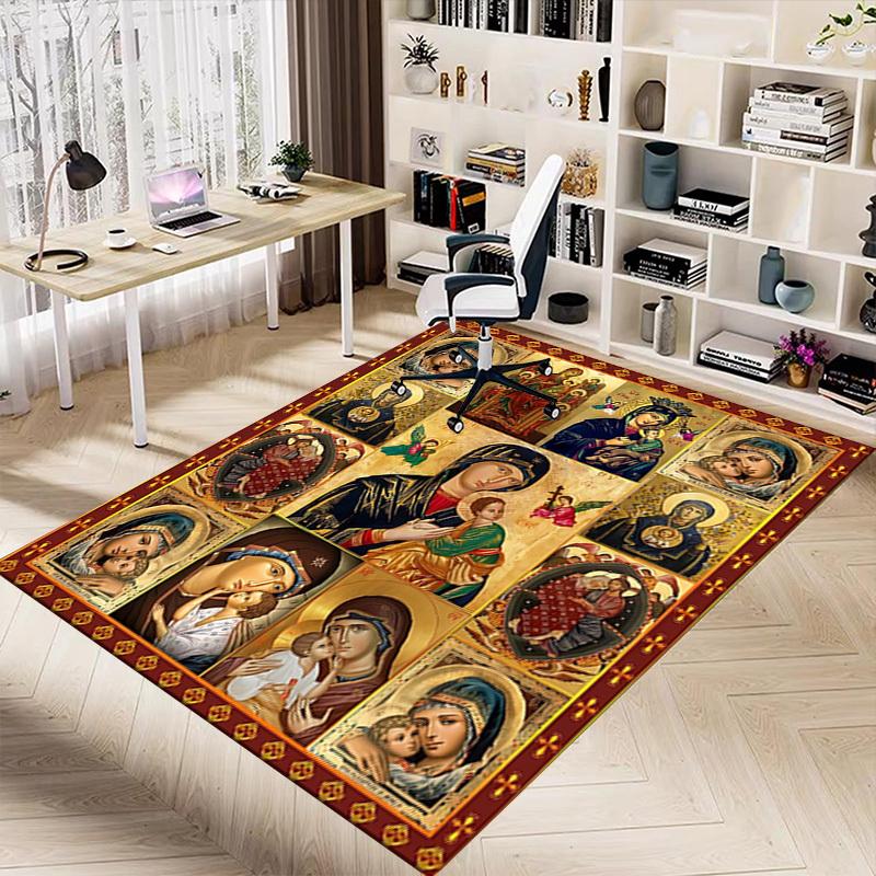 1PC Orthodox icons Extra Large Non-Slip Floor carpet, Office, family, bedroom, Studio - Large Area RugJ0400