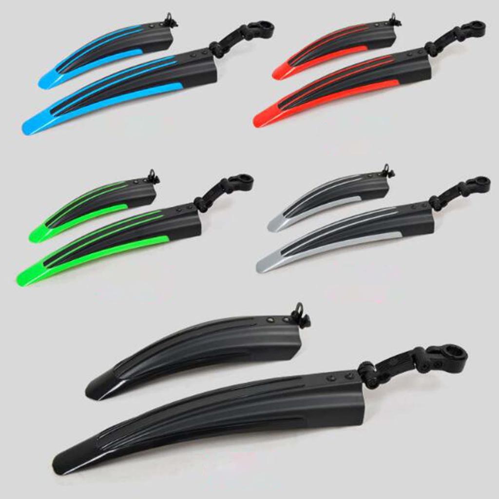 1 Pair Bike Mudguard Front Rear Set Universal Adjustable PP Material Lengthened Widened Easy Clean