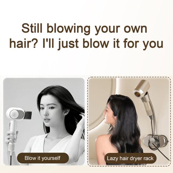 Universal Hair Dryer Holder 360 Degree Rotating Hands-Free Adjustable Suction Cup Wall Mount