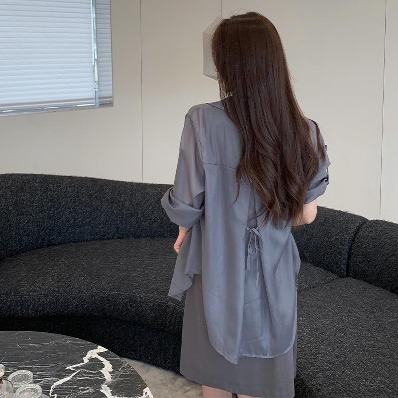 European Ice Silk Chiffon Blouse: Women's 2025 Summer Loose, Semi-Transparent Cover-Up Shirt