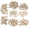 400Pcs Wood Heart Slices Embellishments Ornaments Wooden Chips for Wedding Decoration DIY Crafts