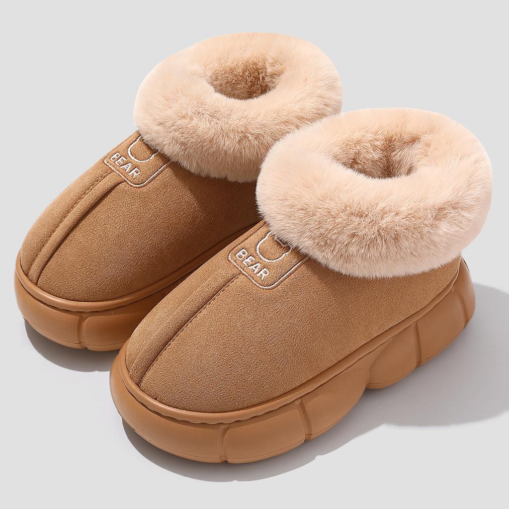 Plush new autumn and winter indoor home protection snow shoes non-slip thick-soled cotton shoes outer wear