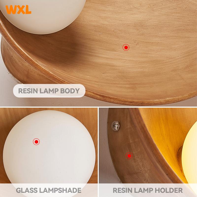 Chinese Style White Brown Shell Wall Lamp Japanese Creative LED Lighting Homestay Bedroom Corridor Resin Wall-mounted Sconces