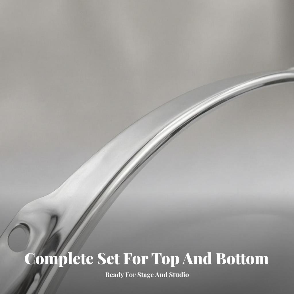 2 Pieces 14-Inch Drum Hoop Polished Hardware Easy to Install for Music Students