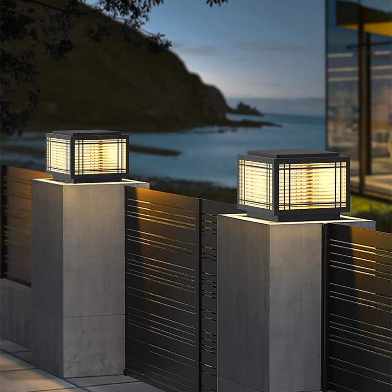 Waterproof Outdoor Post Lantern Garden Floor Fence Household Solar Column Lamp Led Pillar Lights 220 V Pier Mounted Post Light