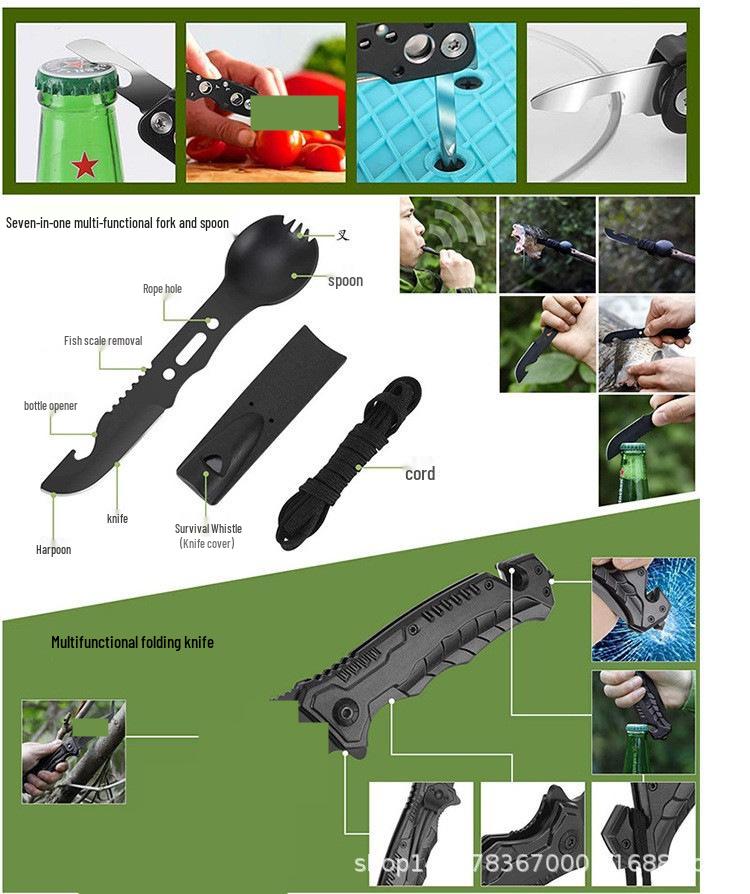 Waterproof Outdoor Adventure First Aid Kit & SOS Survival Set