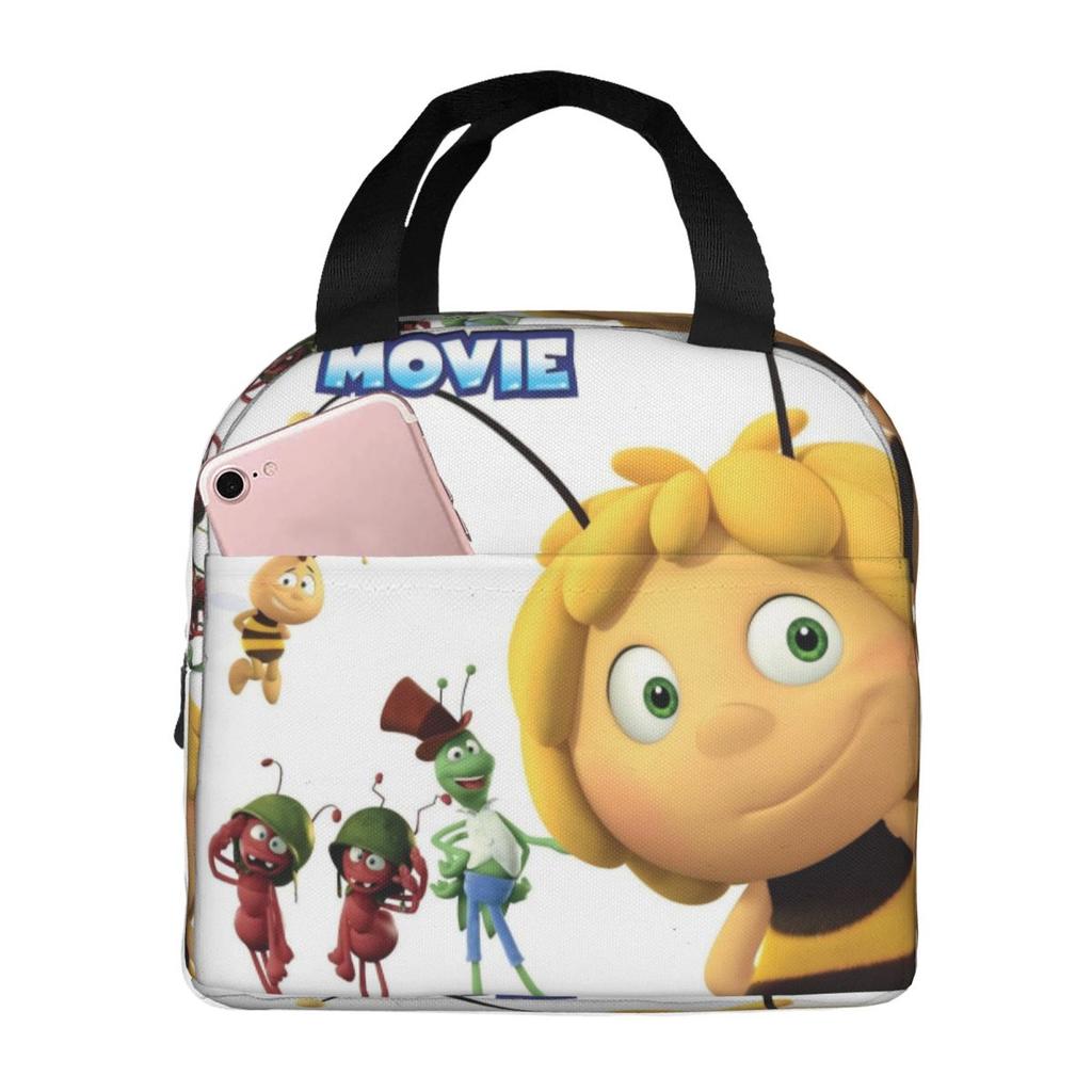 Isolierte Lunchtaschen Biene Maja Mit Blumen Cartoon Zubehör Lebensmittelbox Mode Thermokühler Bento-Box Für Die Schule