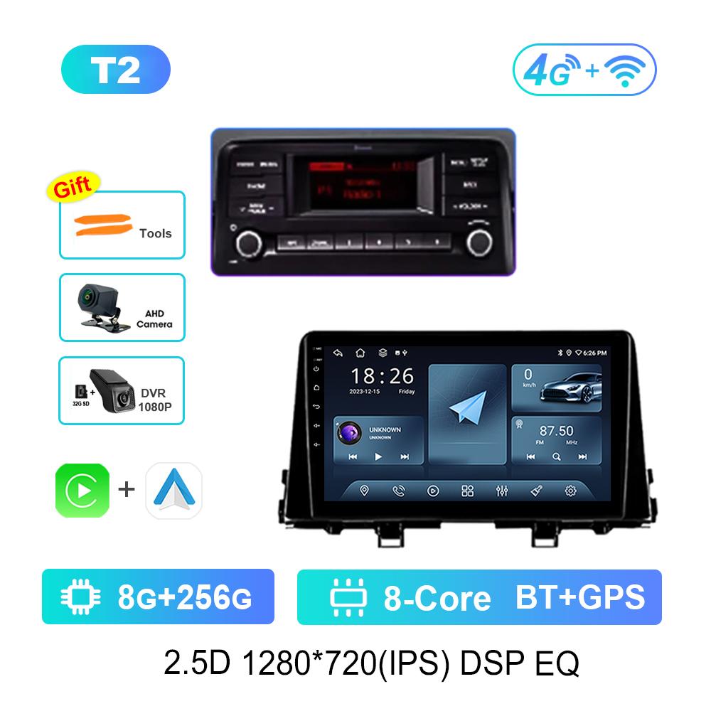 For KIA Morning 3 Picanto 2017 - 2020 Android Auto Car Video Multimedia Player Split Screen Carplay Bluetooth WiFi Navi GPS 4G
