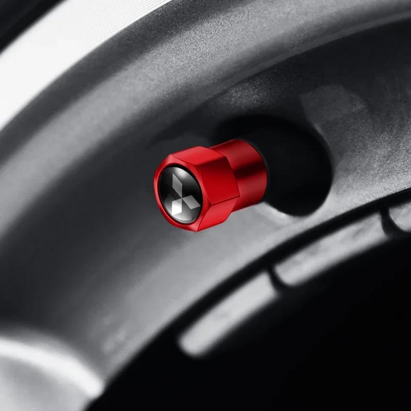 4Pcs Car Wheel Tire Valve Caps Tyre Stem Cover Bolt-In Accessories For Mitsubishi Ralliart Lancer EX Outlander 3 Pajero 4 ASX
