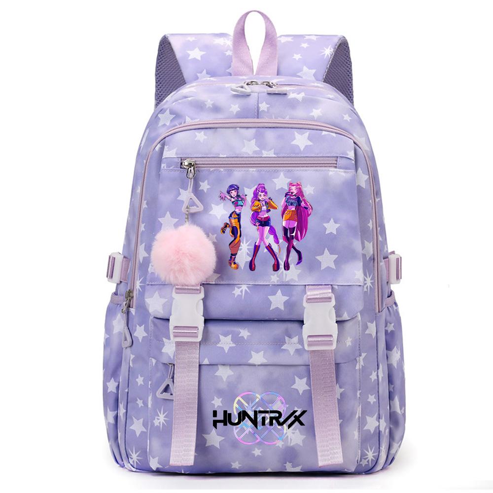 Anime K-Pop Demon Hunters Printed Backpack Large Capacity Bookbag Laptop Unisex Student Boy Girl School Bag Large Capacity Travel Outdoor Bag