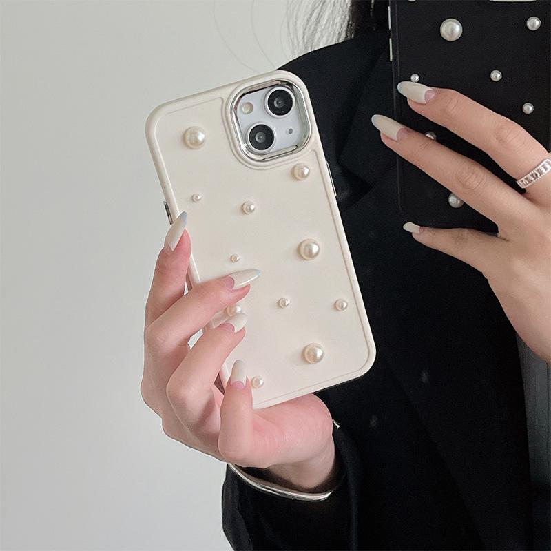 

Для IPhone17promax Силиконовый чехол для телефона для Apple 14 Жемчужный 13 Легкая роскошь Стиль Ins Однотонный 15 Мягкий чехол For iPhone 17Promax