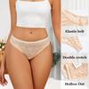 4Pcs Lace Hollow Out Thongs Underwear Women Floral Print Panties Sexy Low-Waist G-String Girls Soft Perspective Lingerie