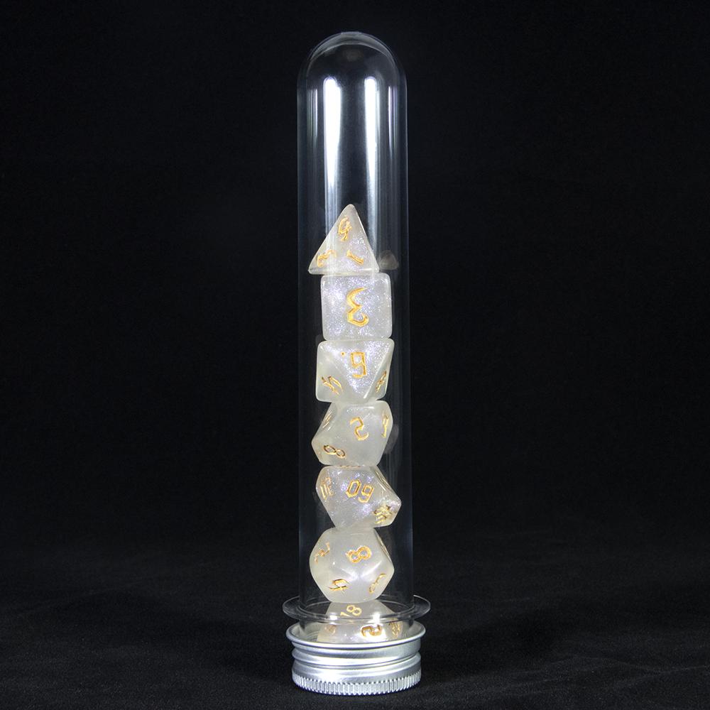 RPG Dice Set 7pcs DND Game Polyhedral D&D Dice with Tube for Role Playing Game Board Game Math Teaching