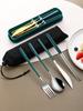 4-piece Cutlery Set Knife Fork Spoon Chopsticks Box Cutlery Portable Cutlery Travel Cutlery with Box