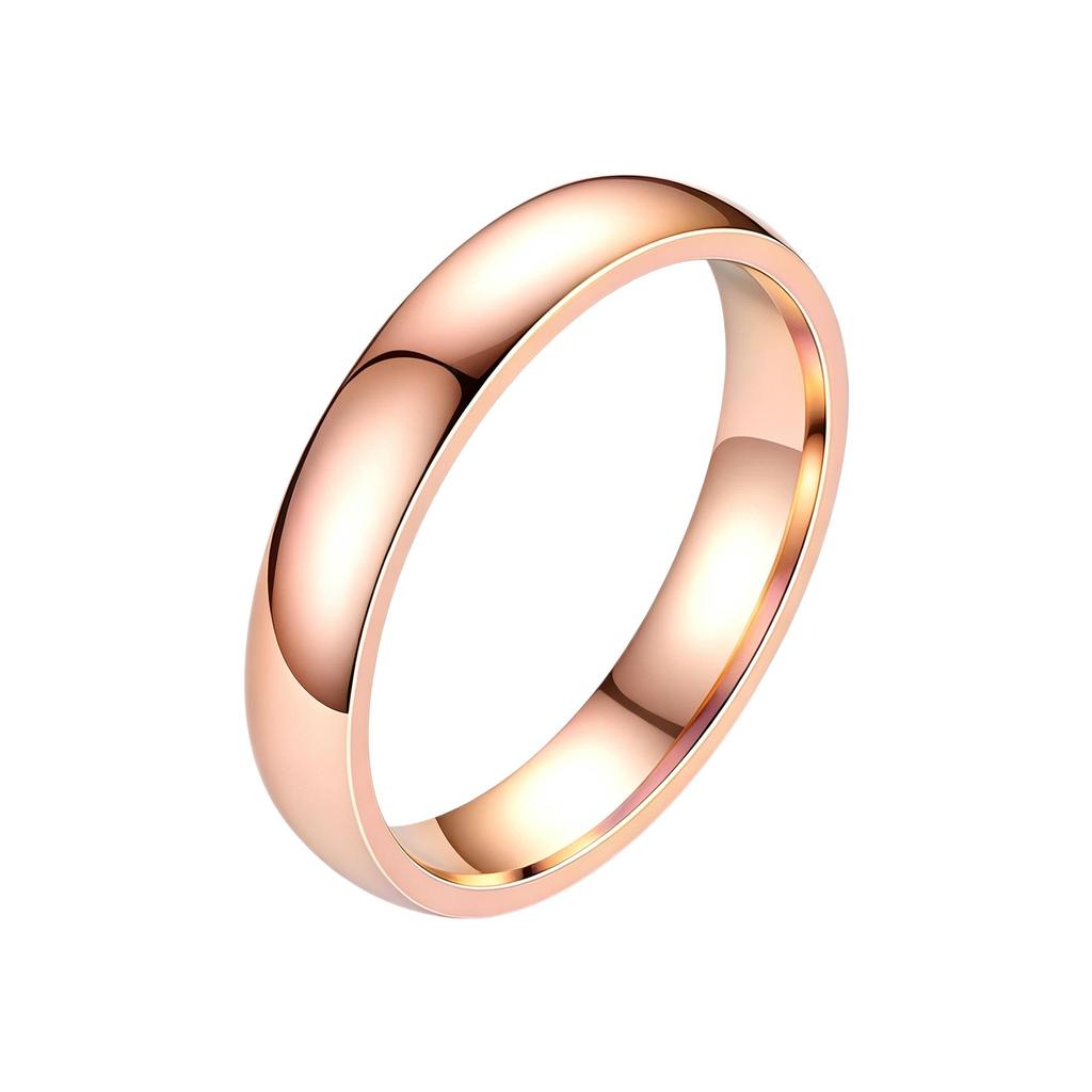 Korean Style 4MM Colorfast Stainless Steel Couple Ring for Women