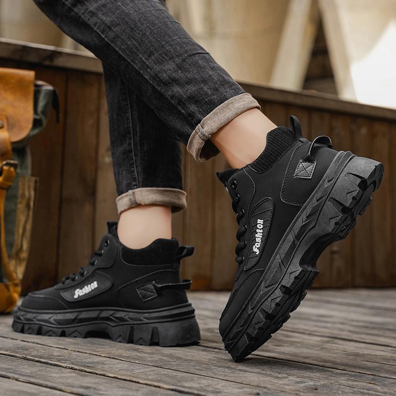 Herrenstiefel Outdoor Wasserdicht Herren Stiefeletten Herren Plateau Arbeitssicherheitsschuhe für Herren Lässige Wanderschuhe Atmungsaktive Herren Sneaker