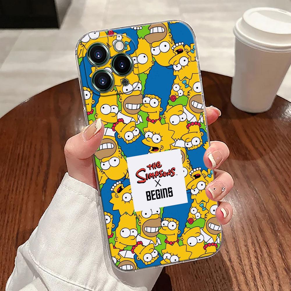 Cartoon Homer S-Simpson-Familie Transparente Handyhülle Für iPhone 17 Pro Max 17E 11 12 13 14 15 16 Pro Max Plus 17 Air 16E Hülle