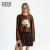 Teenie Weenie Women's Preppy Style Faux Two-Piece Plaid Sweatshirt