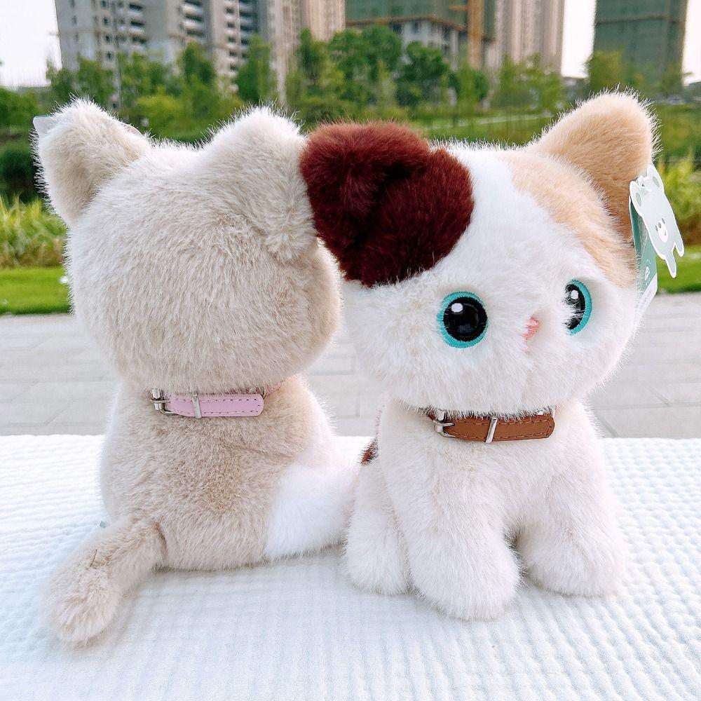 Sitting Pose Kitten Plush Toys Soft Fluffy Stuffed Cat Boys Girls Pet Cat Doll Kids Toy