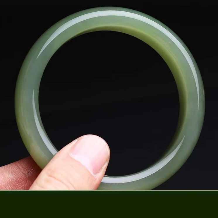 Hetian Jade Bangle Natural Nephrite Jade Bracelet for Women Gift for Her Lucky Protection Jewelry