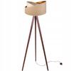 Floor Lamp Standing Tripod Wooden Lampshade Pattern