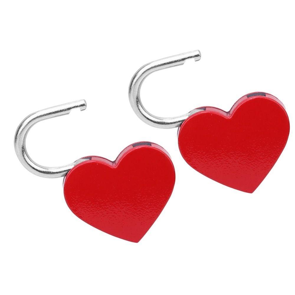 2pcs 30x39mm Mini Padlock With Keys Love Lock Padlock Mini Heart Shaped Padlock Handbag Decoration