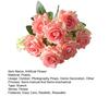 7-Head Artificial Rose Realistic Fake Flower Bouquet Home Office Wedding Party Indoor Outdoor