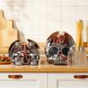 Scary Dragon Skull Statue Resins Figurine with Spices Shaker Holder Rack for Halloween Party Kitchen Restaurant Decors