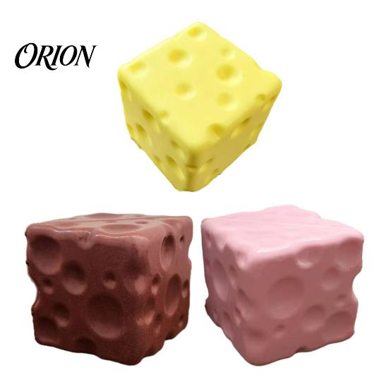 Hand Held Stress Reliever Mini Cheese Cube Squeeze Toy, Anxiety Relief Block Sensory Classroom Fidgets Toy Slow Rebound Fake Pinch for Focus