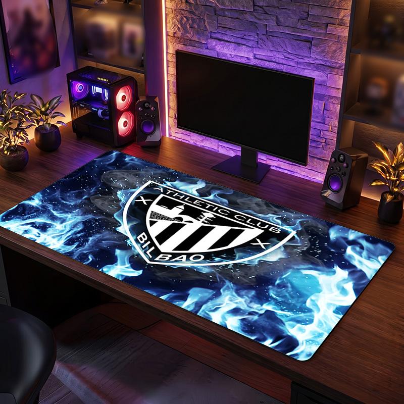 Athletic Bilbao Football Print Large Mouse Pad, Anti-Slip Extended Gaming Desk Mat for Office Home