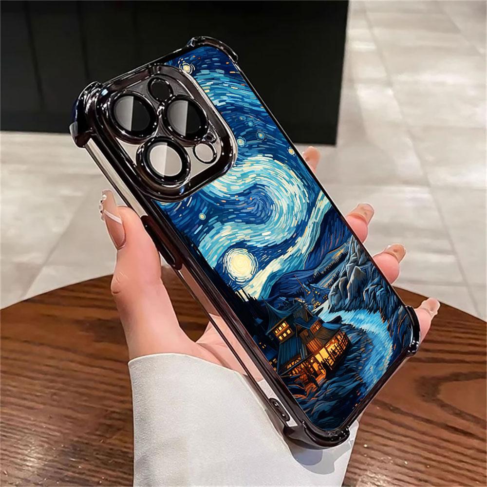 Van Gogh Starry Sky Oil Painting Soft Funda For iPhone 18 17 Pro 16 15 14 13 12 11 Pro Max Case 17 Plus 17E 16E 17Air Phone Cover