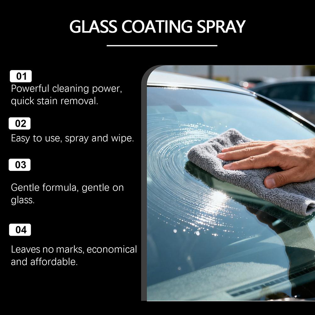 237ml Glass Coating Spray,Water-Repellent Polish Automotive Glass Cleaner Hydrophobic Coating Sprays With Towel For Car