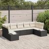 VidaXL 7-piece Garden Sofa Set with Cushions Black Synthetic Rattan 3347207