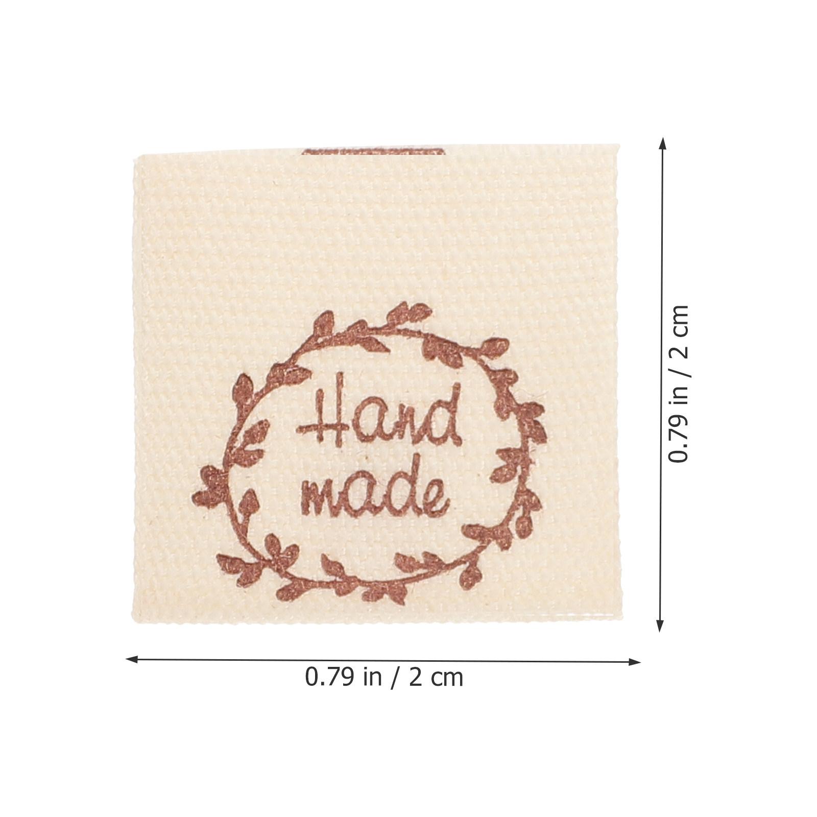 

100Pcs Vintage Handmade Fabric Labels Supple Sewing Tags for Clothes Sweater Jeans Hat Quilt Craft DIY Knitting Crochet