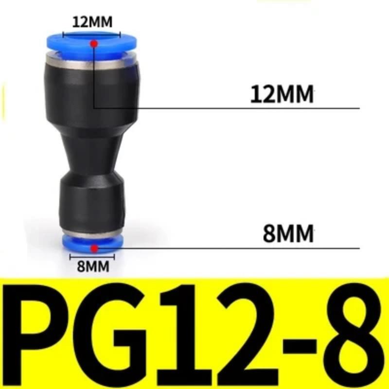1PC PU PG Pneumatický rychlospojka Plastová hadice Vzduchová trubka 4 6 8mm 10mm 12mm 14mm 16mm Přímá Redukující plyn Rychlé připojení