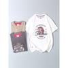 Export Surplus Cotton Brushed Indian Vintage Print Short-Sleeve T-Shirt Men's Trendy Brand Round Neck Base Shirt