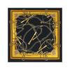 Black and Gold Belt, Fashionable Silk Scarf, Affordable Luxury Chain, Printed Square Scarf, Headscarf, Wrap Top, Faux Silk Satin for Women